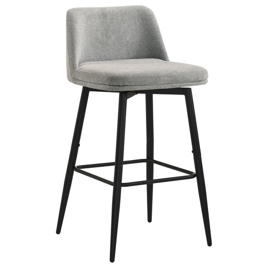 Mellor Fabric Upholstered Swivel Bar Chair Grey (Set of 2)