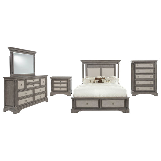 Cresswell 5-piece Queen Storage Bedroom Set Weathered Taupe