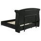 Barzini Upholstered Eastern King Wingback Bed Black
