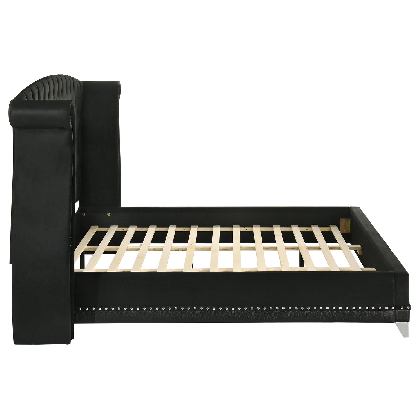 Barzini Upholstered California King Wingback Bed Black