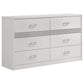 Viana 5-Piece Eastern King Platform Bedroom Set Grey and White High Gloss