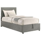Reeves Upholstered Twin Lift-Top Storage Platform Bed Grey