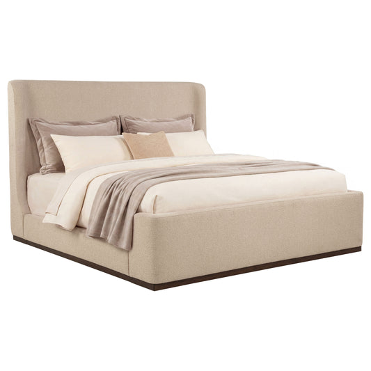 Nala Eastern King Fabric Upholstered Platform Bed Tan