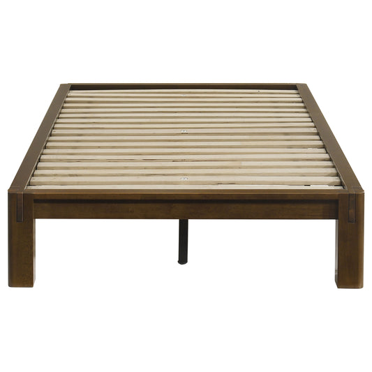 Gislen Twin Easy Assembly Wood Platform Bed Walnut