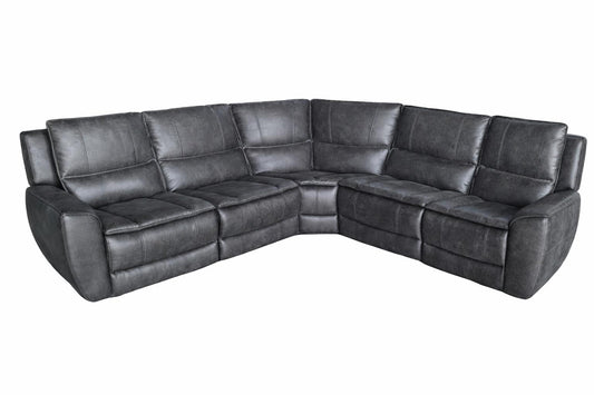 Marcell 5-Piece L-Shaped Modular Power Reclining Sectional Sofa Grey