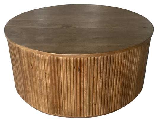 Coffey Round Mango Wood Coffee Table Light Brown