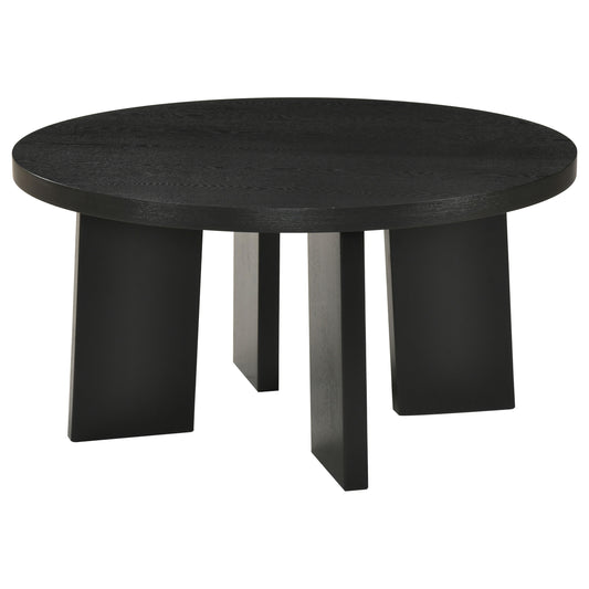 Strouse Contemporary Round Coffee Table in Black