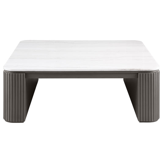Lior Square Marble Top Coffee Table Charcoal