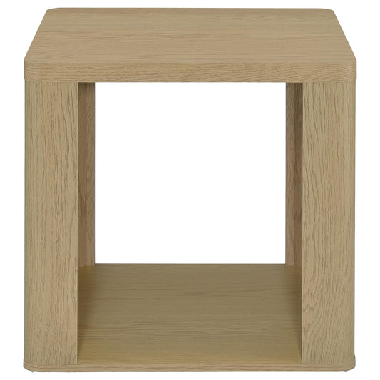 Alsina Square End Table with Open Shelf Greige