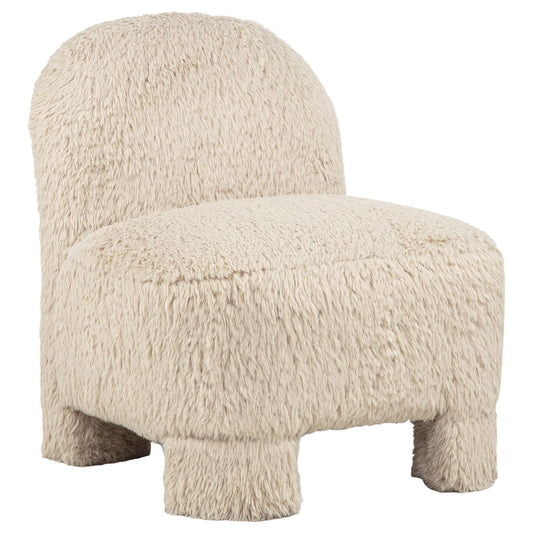 Lacombe Faux Fur Accent Chair Latte