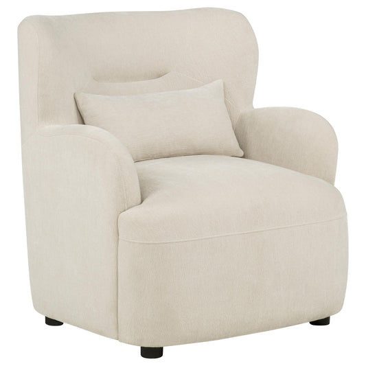 Duvall Contemporary Fabric Deep-Seated High-Back Accent Chair Beige