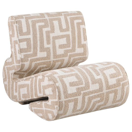 Eimer Geometric Jacquard Accent Chair Camel