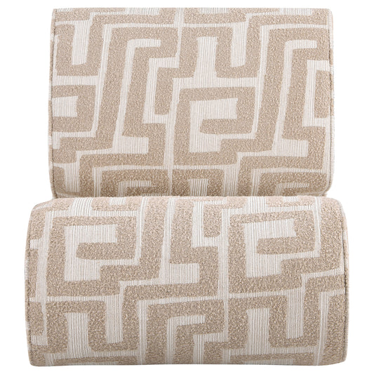 Eimer Geometric Jacquard Accent Chair Camel