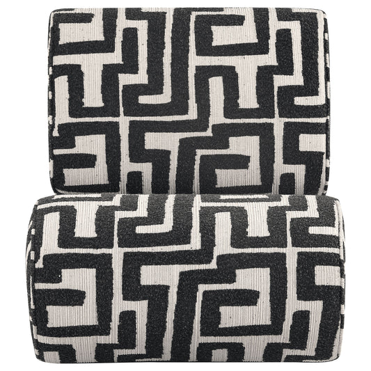 Eimer Geometric Jacquard Accent Chair Black