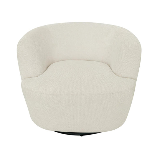 Hudson Fabric Swivel Accent Chair Ivory