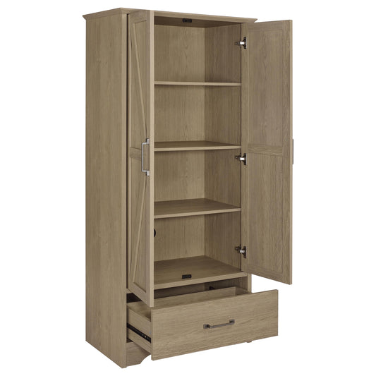 Arvida 2-door Bedroom Wardrobe Storage Cabinet Armoire Latte