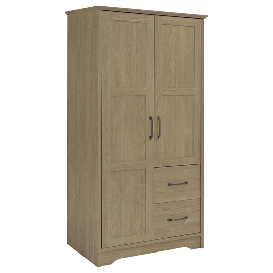 Cassara 2-door Bedroom Wardrobe Storage Cabinet Armoire Latte