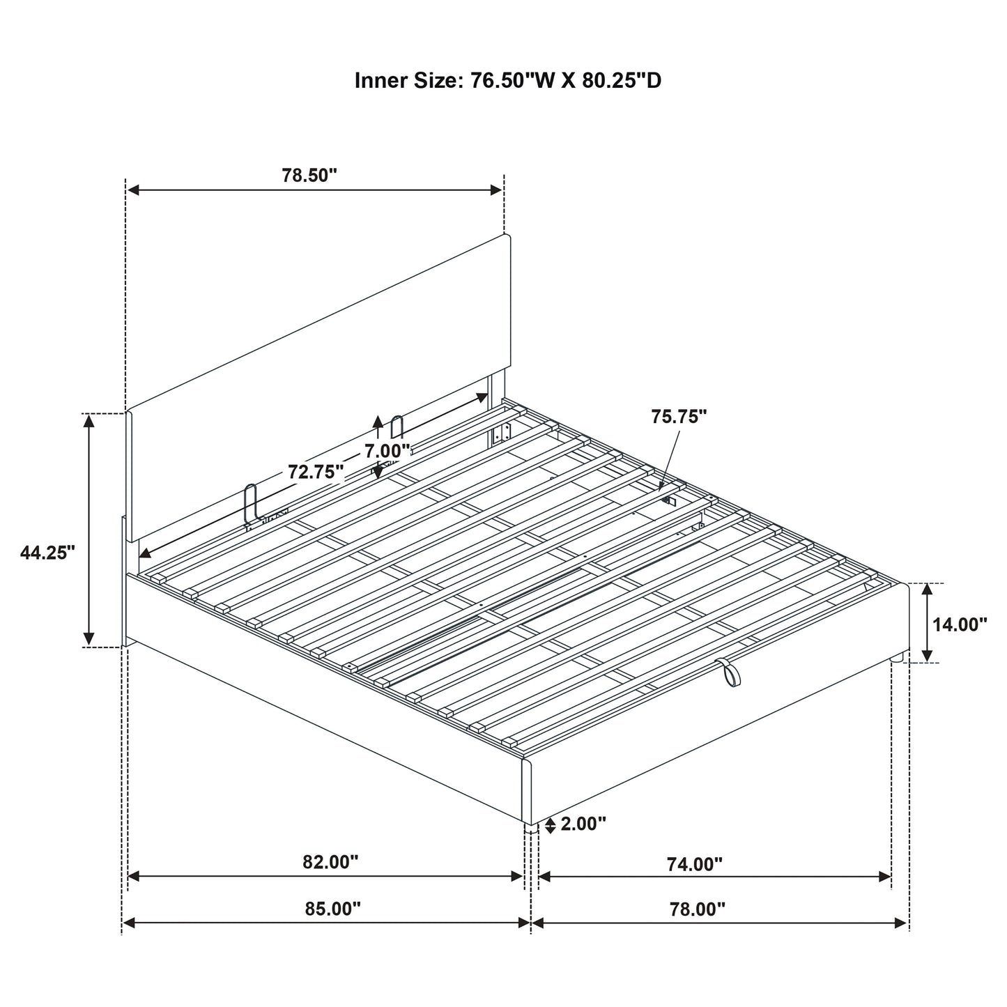 Reeves Upholstered Eastern King Lift-Top Storage Platform Bed Tan