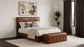 Farrell California King Leatherette Panel Bed Brown