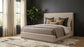 Knox Eastern King Fabric Upholstered Platform Bed Khaki