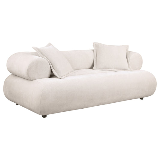 Eskola 2-Piece Chenille Sofa and Accent Chair Set Ivory