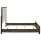 Farre Queen Upholstered Platform Panel Bed Dark Brown