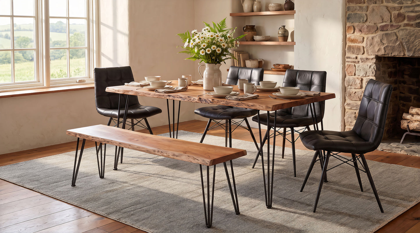 Aiken Faux Leather Upholstered Dining Side Chair Charcoal Grey (Set of 4)