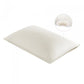 White pillow with fabric texture inset on a plain background