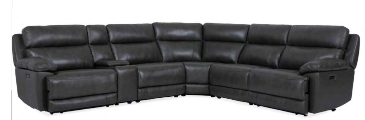 U70696 Leather 6 Pc Sectional