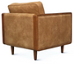 Brown leather armchair on a white background