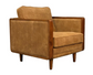 Brown leather armchair on a white background