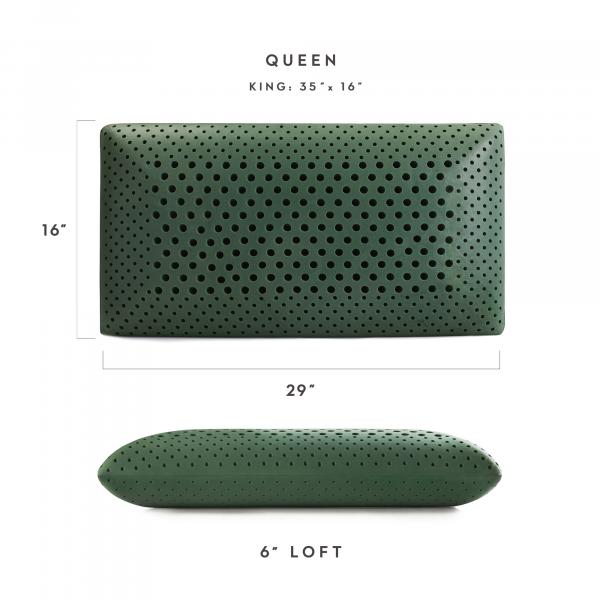 CBD Zoned Dough pillow with a natural cotton cover and a label indicating it is infused with CBD oil.